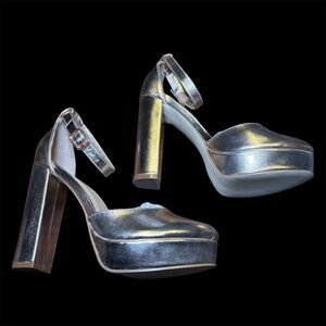 JustFab Rosegold Block Heels